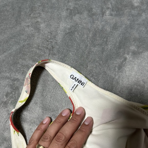 GANNI Floral One Piece‎ Swim Suit Allover Print Logo Size 40EU US 8 - Picture 3 of 7